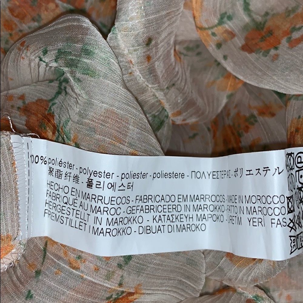 Zara Basic Collection size medium sheer floral top - image 8